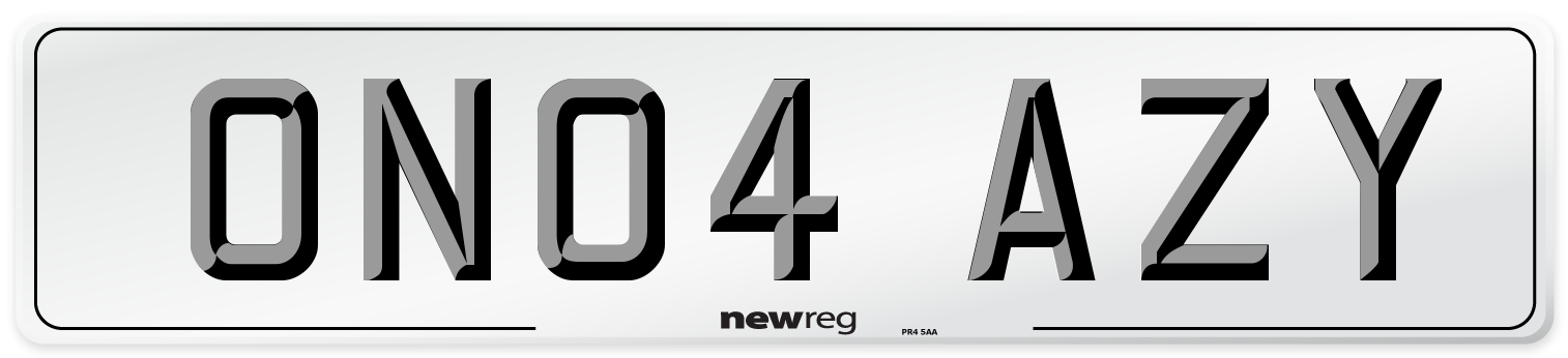 ON04 AZY Number Plate from New Reg